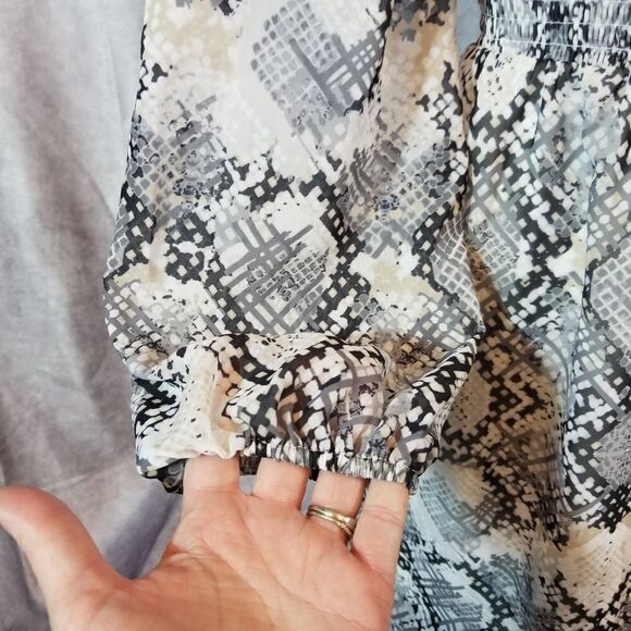 Leith Snake Print Smocked Minidress Size XS - Picture 5 of 8